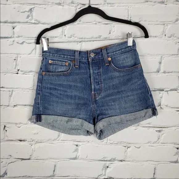 Levi's Wedgie High Rise Denim Shorts - Picture 2 of 9